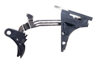 FALX curved drop in replacement trigger for GLOCK Gen 4 9mm pistols, black.
